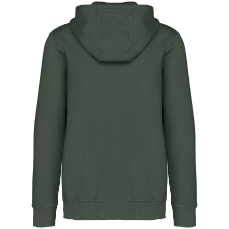 Sweat zippé capuche French Terry écoresponsable Vert Kaki Native Spirit – vue 2
