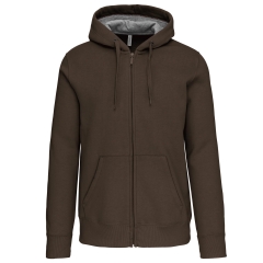 Sweat-shirt zippé capuche Kariban – Vert Kaki – 360 g/m²