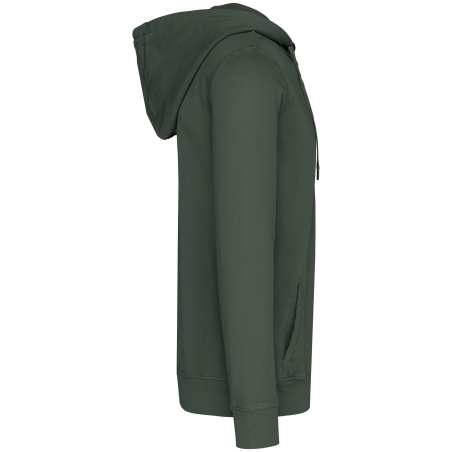Sweat zippé capuche French Terry écoresponsable Vert Kaki Native Spirit – vue 3