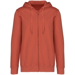 Sweat zippé capuche French Terry écoresponsable Orange Native Spirit