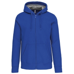 Sweat zippé capuche unisexe Bleu Kariban – 360 g/m²