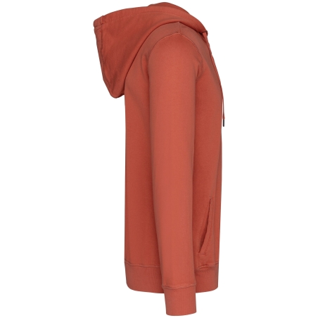 Sweat zippé capuche French Terry écoresponsable Orange Native Spirit – vue 3