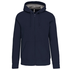Sweat-shirt zippé capuche Marine Kariban – Unisexe 360 g/m²