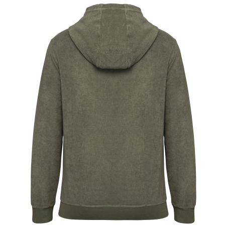 Sweat zippé capuche écoresponsable khaki Native Spirit – vue 2