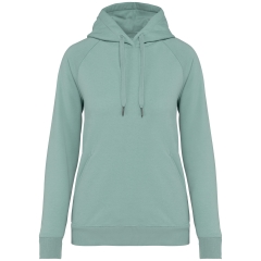 Sweat capuche raglan écoresponsable femme Jade Green Native Spirit