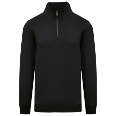 Sweat col zippé écoresponsable Homme Noir – Native Spirit