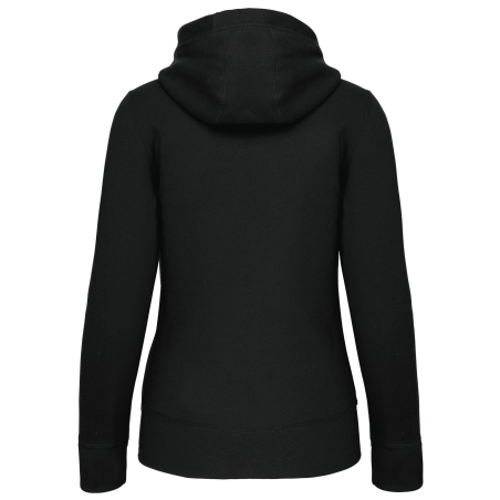 Sweat-shirt zippé capuche femme Noir – Kariban – vue 2