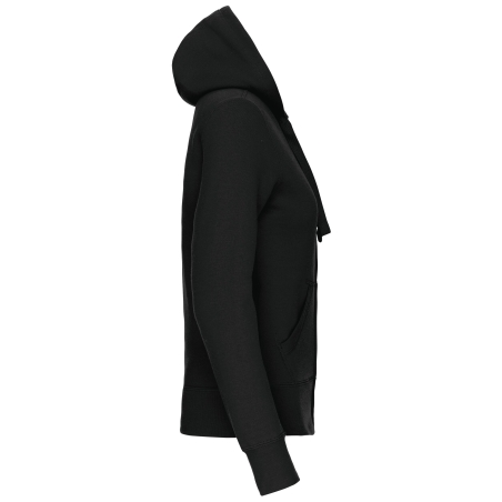 Sweat-shirt zippé capuche femme Noir – Kariban – vue 3