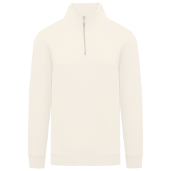 Sweat quart-zip écoresponsable col montant Blanc Ivoire Native Spirit