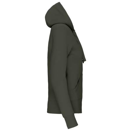 Sweat-shirt zippé capuche femme Vert Kaki Kariban – vue 3