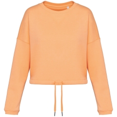 Sweat crop oversize col rond écoresponsable femme Orange – Native Spirit