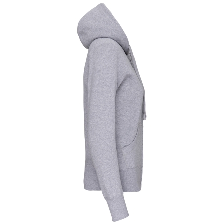 Sweat-shirt zippé capuche femme Gris Oxford Grey Kariban – vue 3