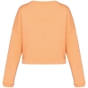 Sweat crop oversize col rond écoresponsable femme Orange – Native Spirit – vue 2