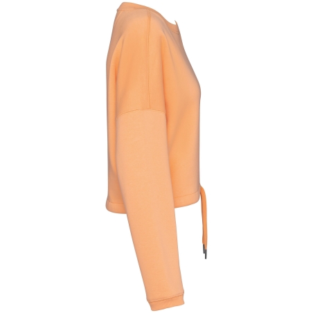 Sweat crop oversize col rond écoresponsable femme Orange – Native Spirit – vue 3