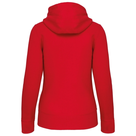 Sweat-shirt zippé capuche femme Rouge Kariban 300 g/m² – vue 2