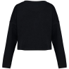 Sweat crop oversize écoresponsable col rond Noir – Native Spirit – vue 2