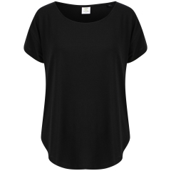 T-shirt col rond femme oversize Noir – Tombo