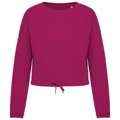 Sweat oversize crop écoresponsable bordeaux Native Spirit