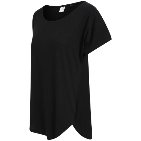 T-shirt col rond femme oversize Noir – Tombo – vue 3