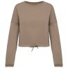 Sweat oversize crop écoresponsable col rond Marron Native Spirit