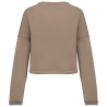 Sweat oversize crop écoresponsable col rond Marron Native Spirit – vue 2