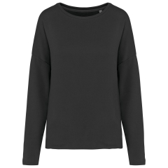Sweat-shirt Femme Loose French Terry Noir – Kariban