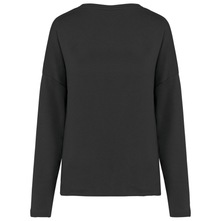Sweat-shirt Femme Loose French Terry Noir – Kariban – vue 2