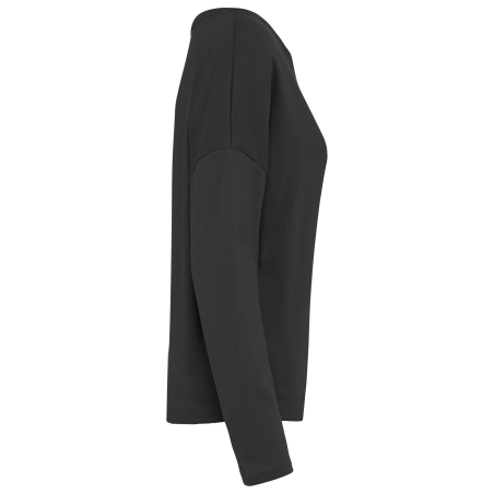 Sweat-shirt Femme Loose French Terry Noir – Kariban – vue 3