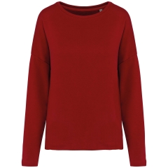 Sweat-shirt Femme Loose Rouge Hibiscus Kariban