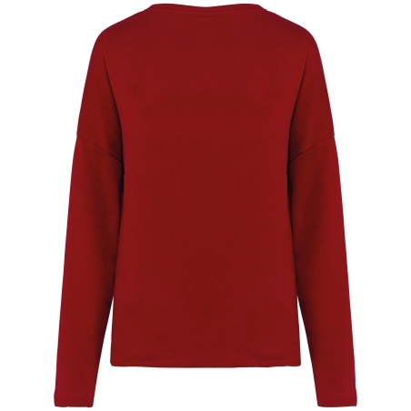 Sweat-shirt Femme Loose Rouge Hibiscus Kariban – vue 2