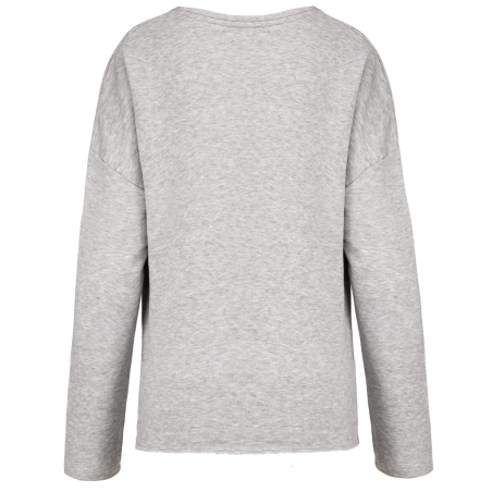 Sweat-shirt Femme Loose Gris chiné Kariban – French Terry – vue 2