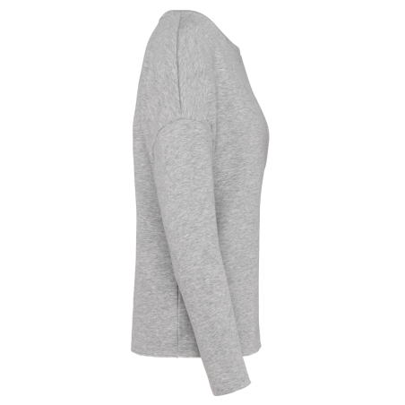 Sweat-shirt Femme Loose Gris chiné Kariban – French Terry – vue 3
