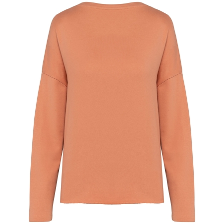 Sweat-shirt femme Loose French Terry Orange Kariban – vue 2