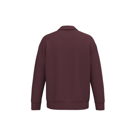 Sweat quart zip col polo écoresponsable bordeaux Native Spirit – vue 2
