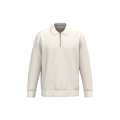 Sweat polo quart zip écoresponsable Blanc Ivory Native Spirit