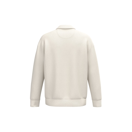 Sweat polo quart zip écoresponsable Blanc Ivory Native Spirit – vue 2