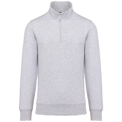 Sweat col zippé 1/4 zip Gris (Ash Heather) Kariban 300 g/m²