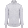 Sweat col zippé 1/4 zip Gris (Ash Heather) Kariban 300 g/m²