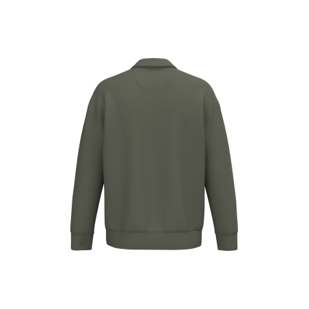 Sweat quart zip col polo écoresponsable Native Spirit Vert Khaki – vue 2