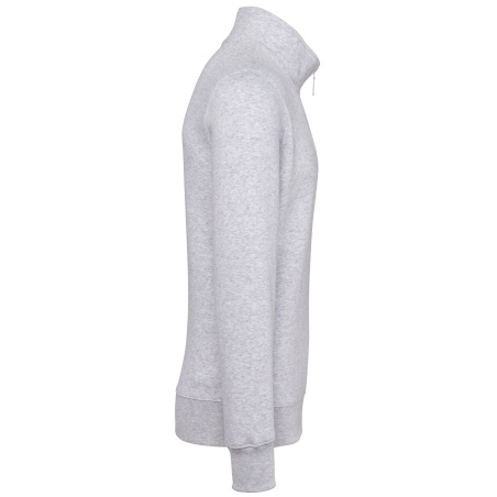Sweat col zippé 1/4 zip Gris (Ash Heather) Kariban 300 g/m² – vue 3