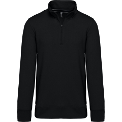 Sweat col 1/4 zip homme Kariban 300 g/m² – Noir