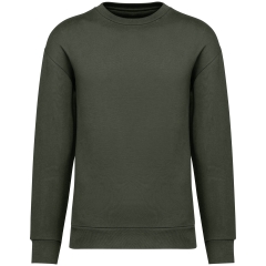 Sweat-shirt écoresponsable col rond épaules tombantes Vert Khaki Native Spirit