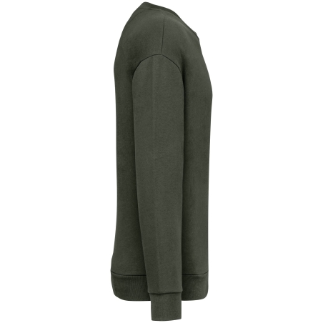 Sweat-shirt écoresponsable col rond épaules tombantes Vert Khaki Native Spirit – vue 3