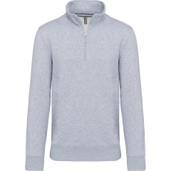 Sweat col 1/4 zip gris Oxford Grey Kariban 300 g/m²