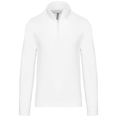 Sweat col 1/4 zip homme Blanc 300 g/m² – Kariban