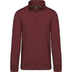 Sweat col 1/4 zip Bordeaux 300 g/m² Kariban – Workwear