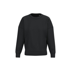 Sweat-shirt oversize écoresponsable col rond femme – Noir – Native Spirit
