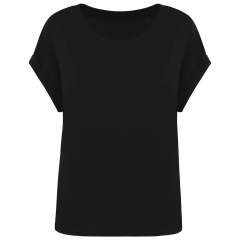 T-shirt écoresponsable manches à revers femme Noir – Native Spirit