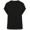 T-shirt écoresponsable manches à revers femme Noir – Native Spirit – vue 2
