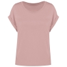 T-shirt écoresponsable manches à revers femme Rose Native Spirit